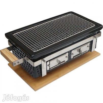 Hibachi asztali kerámia grill szögletes 39×22cm