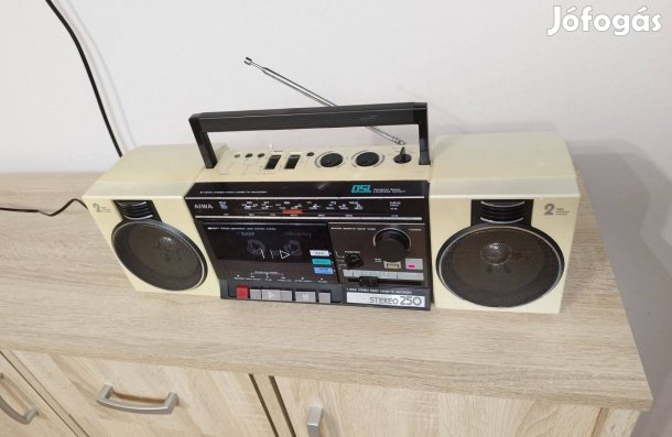 Hibás! Aiwa Stereo 250 boombox rádió magnó +31db kazetta