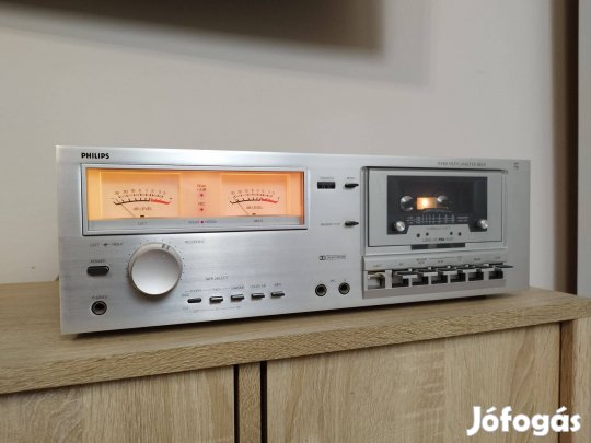 Hibás,sérült! Philips N5431 magnó deck + BASF kazettatartó +10 kazetta