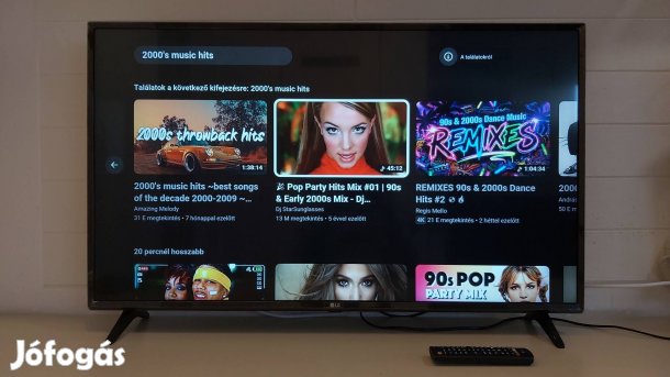 Hibátlan,108cm-es UHD,wifis,smart LG LED tv eladó