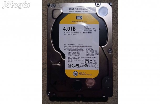 Hibátlan 3,5" 4.0Tb HDD Sata 100/100 2db van kipróbálható