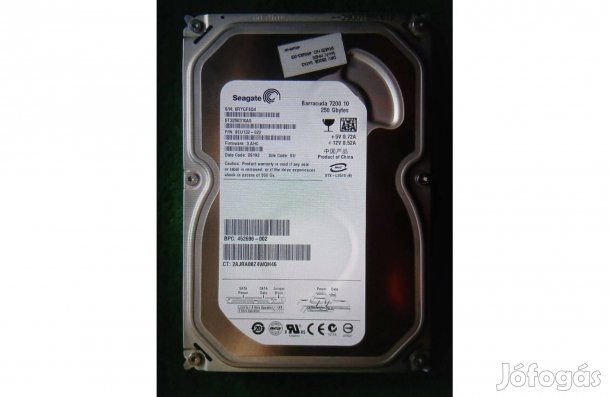 Hibátlan 3,5" HDD 250 Gb Sata 100/100