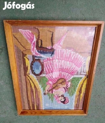 Hibátlan Goblenek keretezve csendélet virág női alak goblen kép