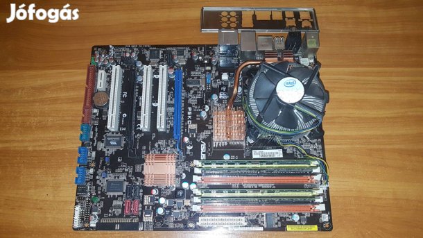 Hibátlan LGA 775 félkonfig Asus P5KC + E6750 cpu + 4GB DDR2 + hűtő