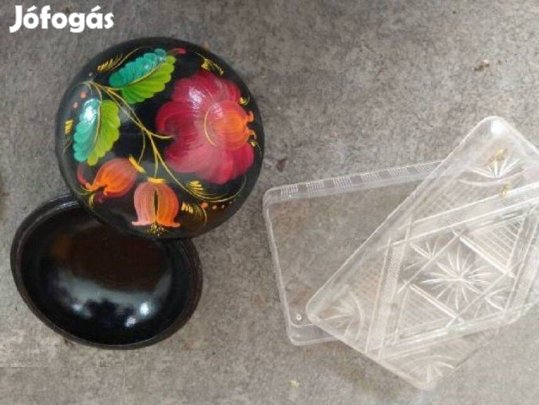 Hibátlan Tároló díszdoboz Fa és kristály hatású műanyag