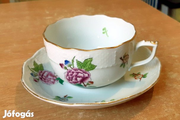 Hibátlan! Herendi, porcelán, Eton mintás, teás csésze, csészealjjal!