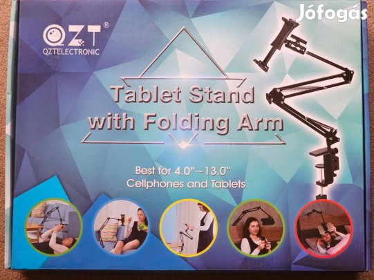 Hibátlan, fém gömbcsuklós, masszív tablet/telefon tartó