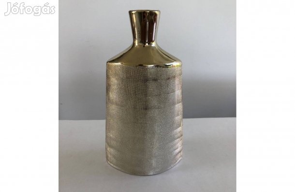 Hibátlan, modern, nagyméretű, ezüst színű kerámia váza (Yala Design)