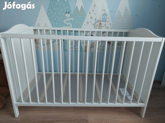 Hibátlan állapotú Ikeás SMÁGöra rácsos ágy 60X120 cm!