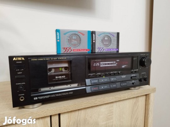 Hibátlan,de nem makulátlan Aiwa Xk-007 magnó deck +2db BASF kazetta