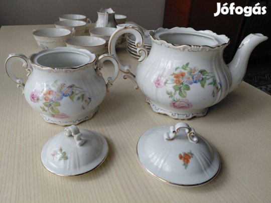 Hibátlan hatszemélyes Zsolnay teáskészlet eladó