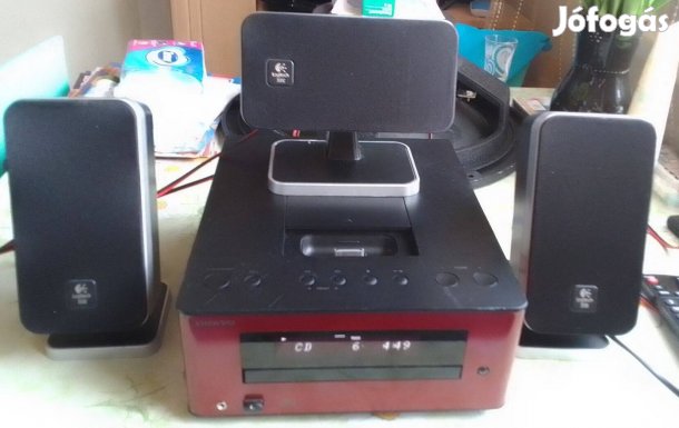 Hifi Logitech fémházas polchangfalpár. Falra is szerelhető