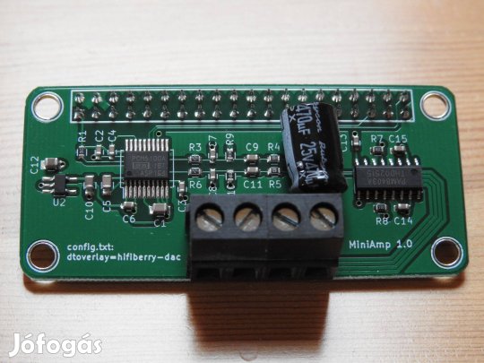 Hifiberry Miniamp: Raspberry Pi hangfal illesztőkártya