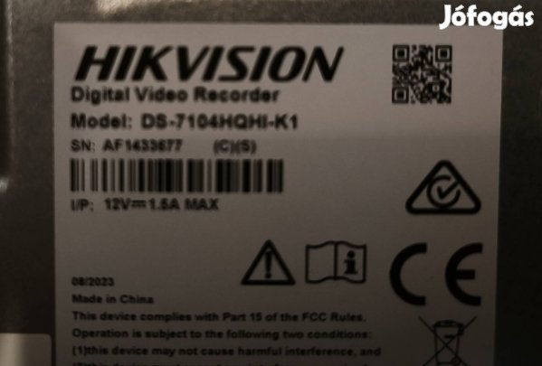 Hikivison ds-7104hqhi-ki 4 csatornás rögzítő