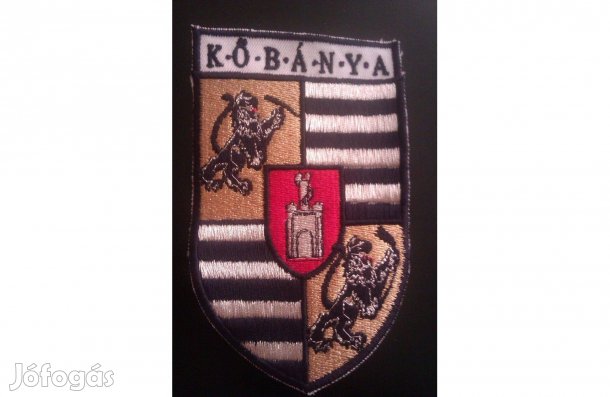 Hímzett Kőbánya címeres felvarró eladó!