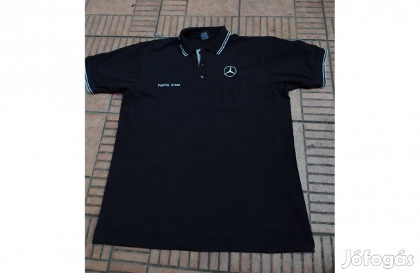 Hímzett galléros Mercedes póló XXL 2XL