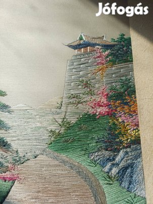 Hímzett selyem kép