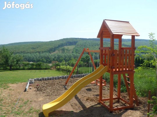 Hinta ,csúszda ,játszótér,rönk játékok,kutyaház,kerti játék,szabadtéri
