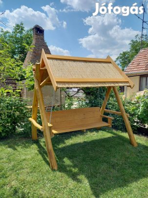 Hinta ágy tetővel akácból és tölgyből