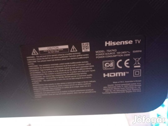 Hisense 75" nagyképernyős okos tv 