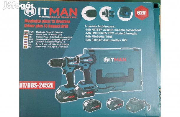Hitman HT/BBS-2452L 2db. csavarbehajtó 2db. aksi 62V