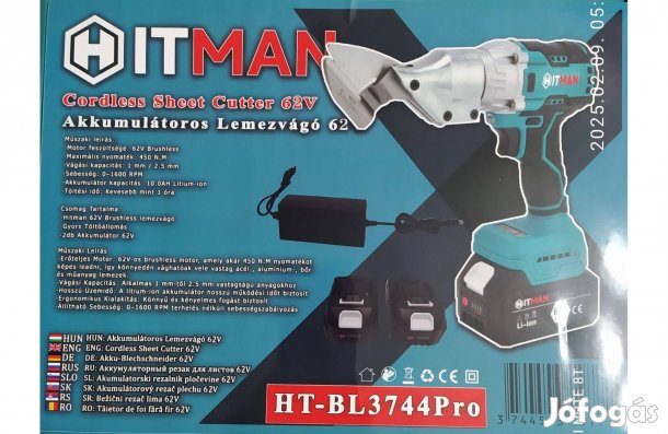 Hitman akkumulátoros lemezvágó olló 68V HT-Blo3744Pro