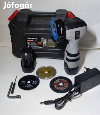 Hitman akkumulátoros mini sarokcsiszoló, 76 mm-es 2 akkuval, késélező