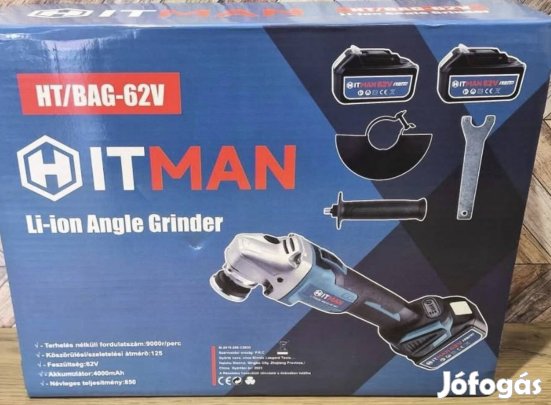 Hitman akkus fordulatszám szabályzós sarokcsiszoló 125-ös