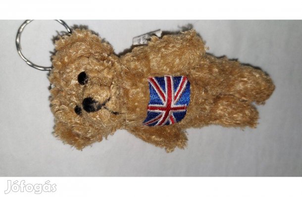 Hobbi plüss maci kulcstartóval, brit zászlóval eladó