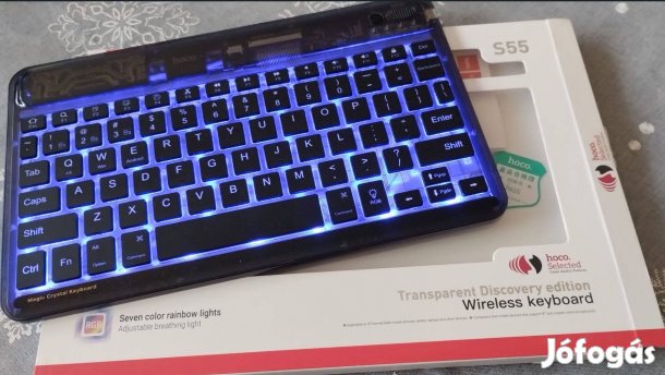 Hoco S55 Bluetooth LED magyar ékezetes billentyűzet