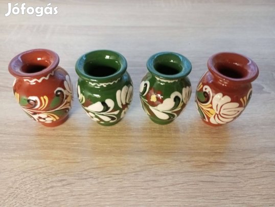 Hódmezővásárhelyi kerámia kisváza - 4 db egyben!