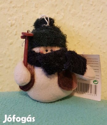 Hóember plüss fa síbotokkal (címkével)
