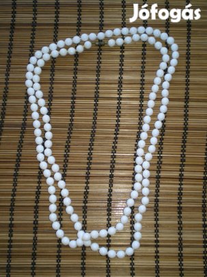 Hófehér bizsu nyaklánc dupla vagy hosszú