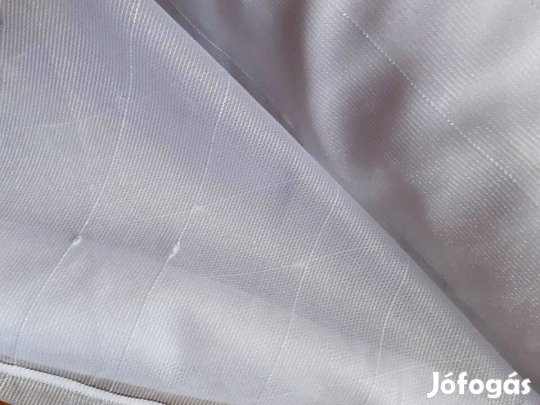 Hófehér csíkos, kész függöny (2,3m x 184cm)