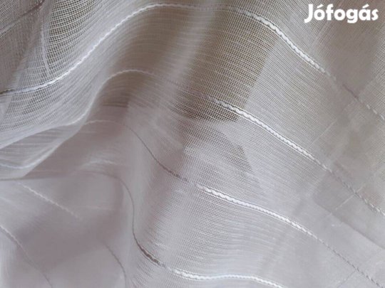 Hófehér csíkos új függöny (11,6m x 300 cm) Akció