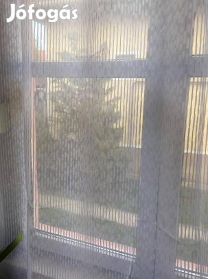 Hófehér csíkos új organza függöny (240x 250)