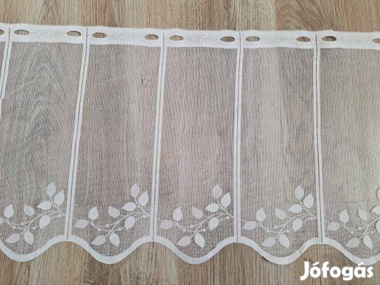 Hófehér leveles új vitrázs függöny (30-45-60 cm hosszú)
