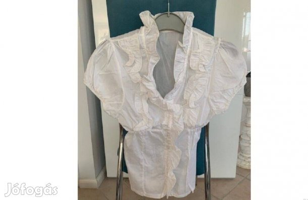 Hófehér női elegáns rövid ujjú ing S-es új