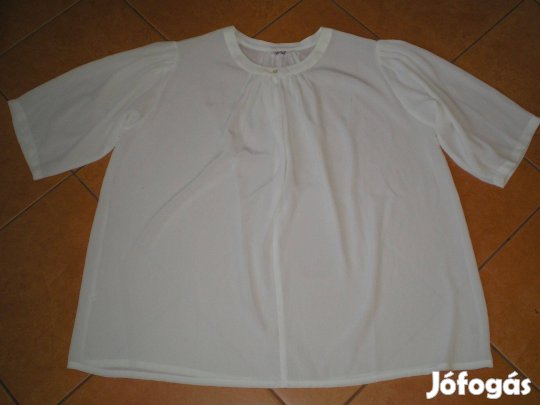 Hófehér nyári női felső blúz rövid ujjú XL-es XL újszerű