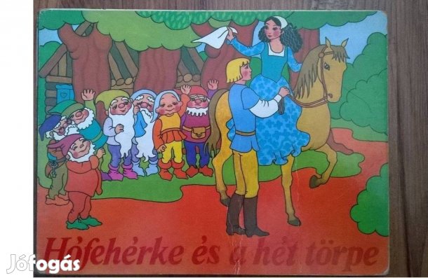 Hófehérke és a hét törpe leporello, mesekönyv - retro