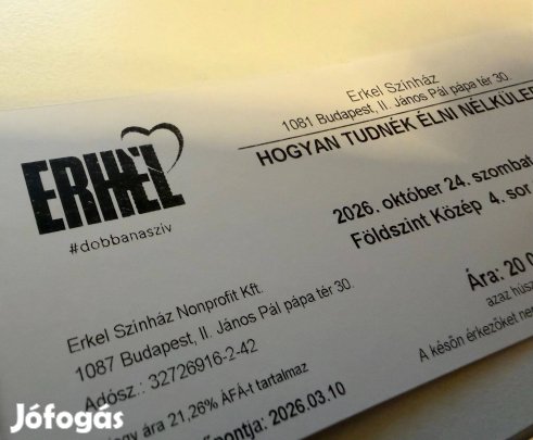 Hogyan tudnék élni nélküled musical (2db jegy - okt. 24.)