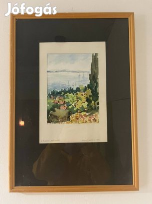 Holányi Julianna "A Balaton Alsóőrsnél" festmény