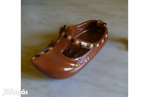 Holland kerámia papucs hamutartó v. dísz 14 x6 cm - Új