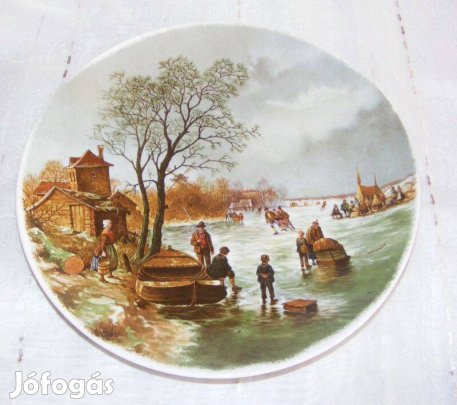 Holland téli jelenetes falitányér