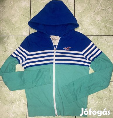 Hollister L női pamut cipzáros kapucnis pulóver 