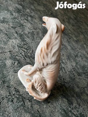 Hollóháza porcelán agár kutya antik régi