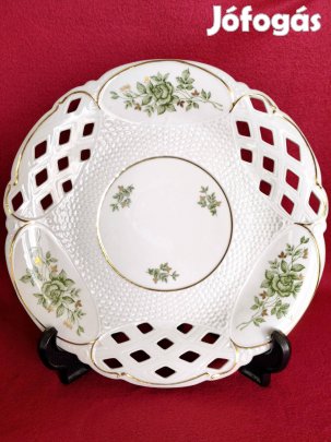 Hollóházi Erika mintás áttört dísz tál