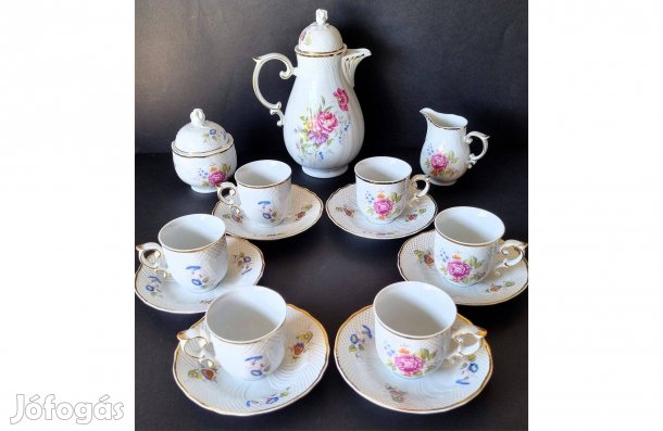 Hollóházi Hajnalka mintás kávéskészlet