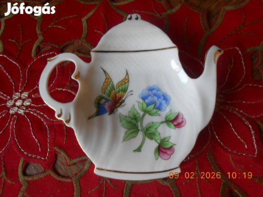 Hollóházi Hortenzia mintás teafilter tartó