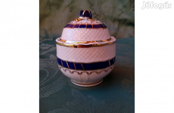 Hollóházi KÉK Rózsa Mintás Bonbonier ,Cukortartó